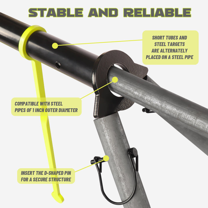 Precision AR500 Steel 1/4" 6 Spinning Targets & Target Stand Kit (Pipes are Not Included)