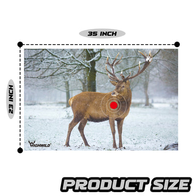 Expert Deer Shooting Animal Paper Targets - 23x35 Inches, 5-Pack