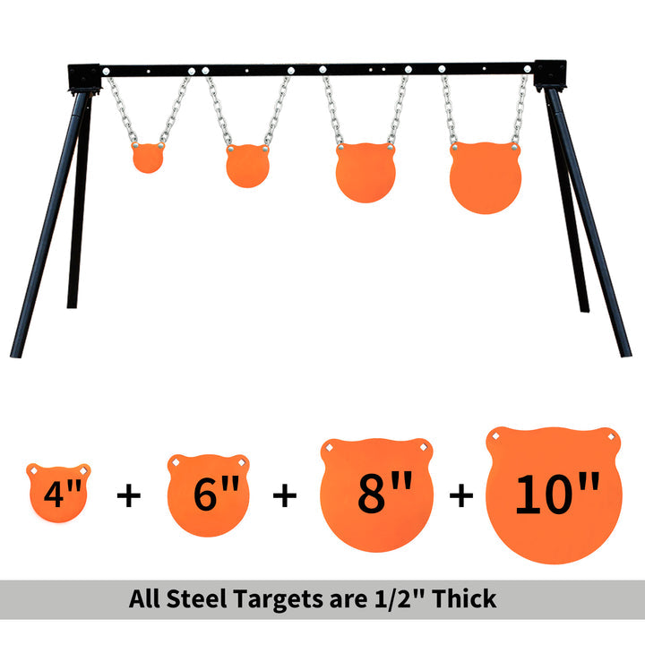 High-Performance 1/2" AR500 Gong Target Set - 4", 6", 8", 10" Combo