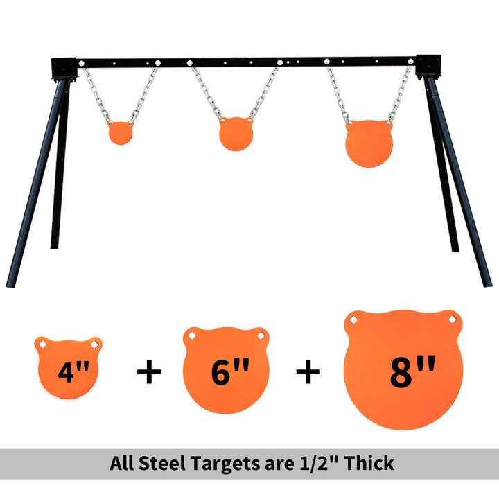 High-Performance 1/2" AR500 Gong Target Set - 4", 6", 8" Combo