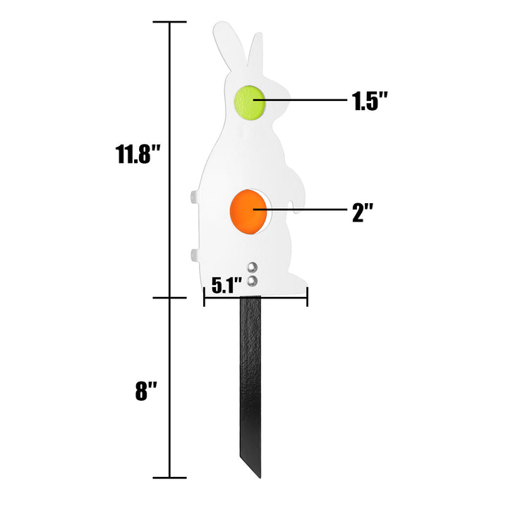 Auto-Resetting Neon Rabbit Metal Target System - Dual Caliber Rated for .22/.177 Caliber