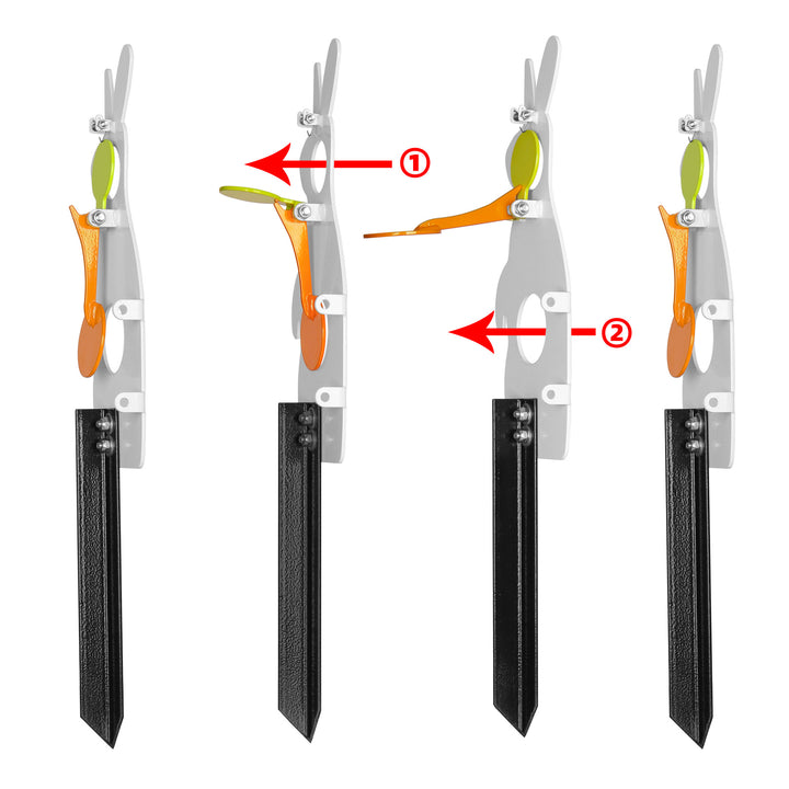 Auto-Resetting Neon Rabbit Metal Target System - Dual Caliber Rated for .22/.177 Caliber