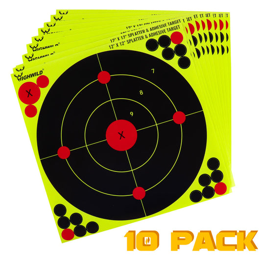 Expert 12" x 12"Adhesive Splatter Targets Pack of 10/25/50