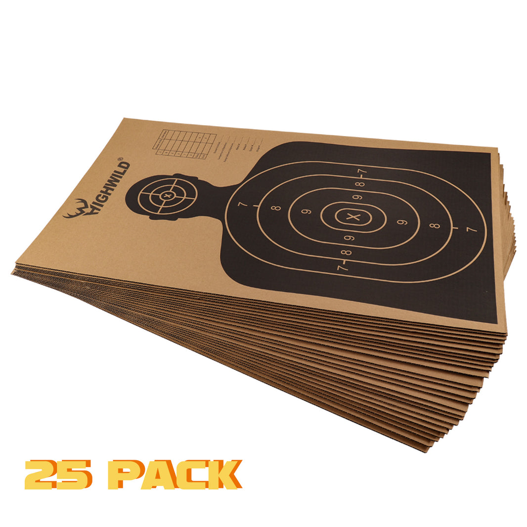 Premium Cardboard Shooting Targets - 18" x 30", Pack of 25