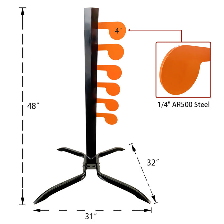 Precision 1/4" AR500 Steel Dueling Tree Stand