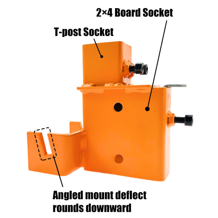 Elite 2x4 & T-Post Target Hanger, Target Mount Bracket - Only for 12" X 20" X 3/8" AR500 Steel Bullseye Hostage Target